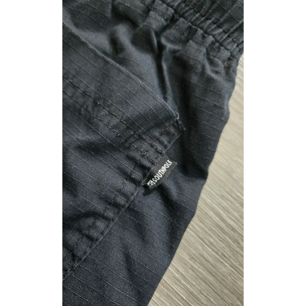 Vintage Y2K Southpole Black Ripstop Cargo Shorts Drawstring Men's Size Small